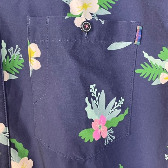 William Murray Golf Men's Navy Floral Short Sleeve Button Up Shirt XLarge - Picture 8 of 13